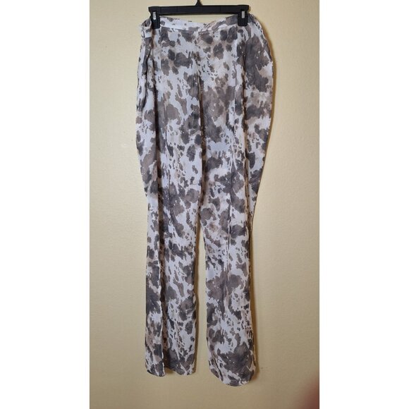 Pretty‎ Little Thing Sheer Brown Cow Print Beach Wide Leg Pants Size 14 Resort - Picture 5 of 13